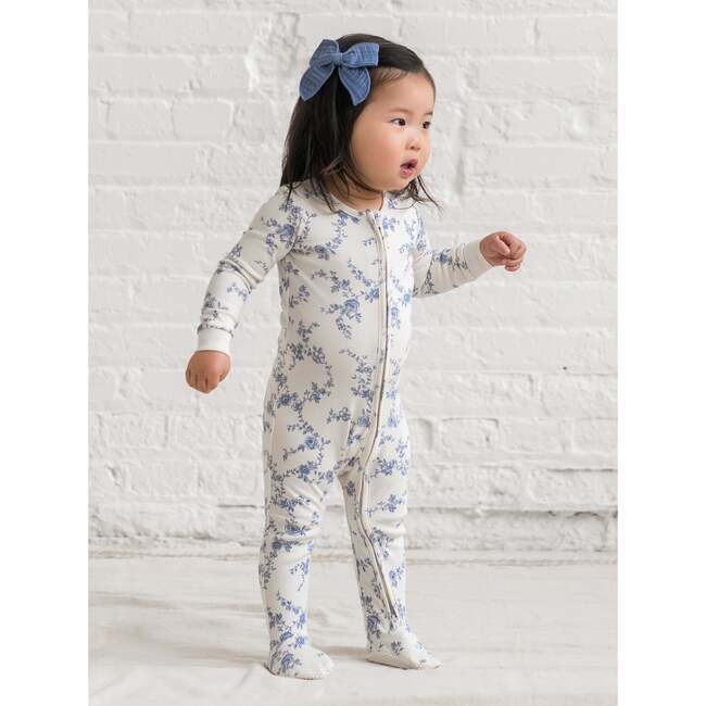 Peyton Zipper Sleeper Wave Stripe / Rain - Footie Pajamas - 3