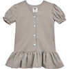 Vichy Frilled Dress, Foggy Brown - Dresses - 1 - thumbnail