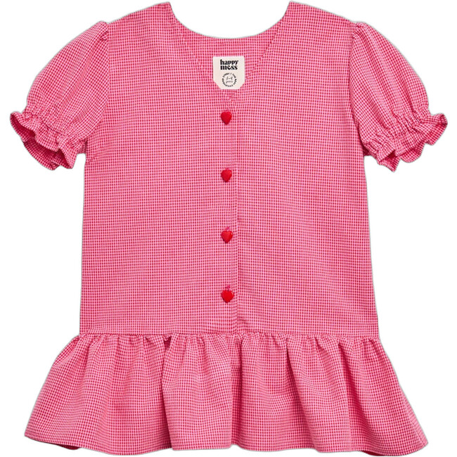 Vichy Frilled Dress, Wild Berry