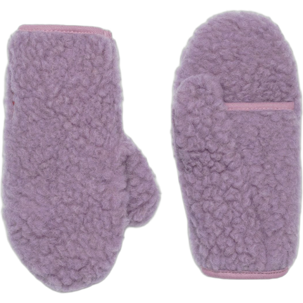 Merino Wool Mittens With Flap Age 6y+, Lilac Cloud - Gloves - 1