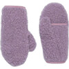 Merino Wool Mittens With Flap Age 6y+, Lilac Cloud - Gloves - 1 - thumbnail