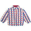 Merino Wool Kangaroo Jacket, Pink & Cobalt - Jackets - 1 - thumbnail