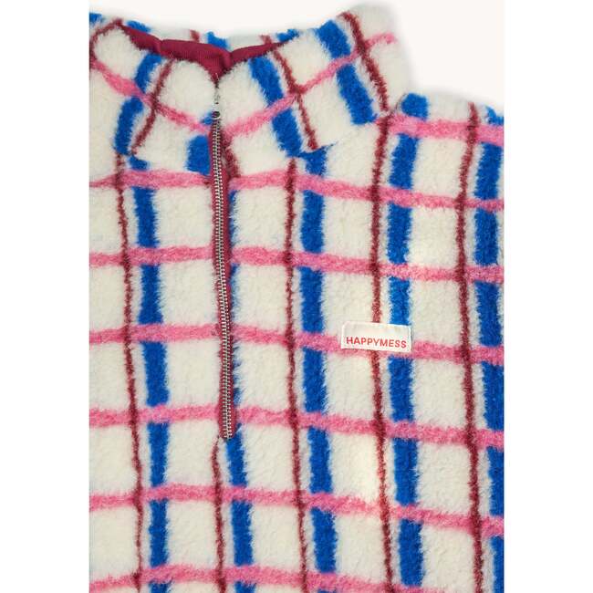 Merino Wool Kangaroo Jacket, Pink & Cobalt - Jackets - 5