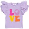 Cotton Candy LOVE Terry Appl Butterfly SS Tee, Orchid - T-Shirts - 1 - thumbnail