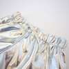 Metallic Draw String Track Short, Silver - Shorts - 4
