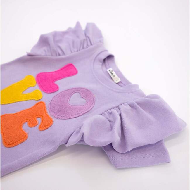 Cotton Candy LOVE Terry Appl Butterfly SS Tee, Orchid - T-Shirts - 4