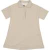 Seersucker Short Sleeve Dress, Tan - Dresses - 1 - thumbnail