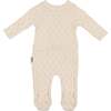 Ribbed Pineapple Footie and Beanie Set, Beige Girl - Footie Pajamas - 1 - thumbnail
