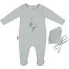 Line Art Footie, Teal - Footie Pajamas - 1 - thumbnail