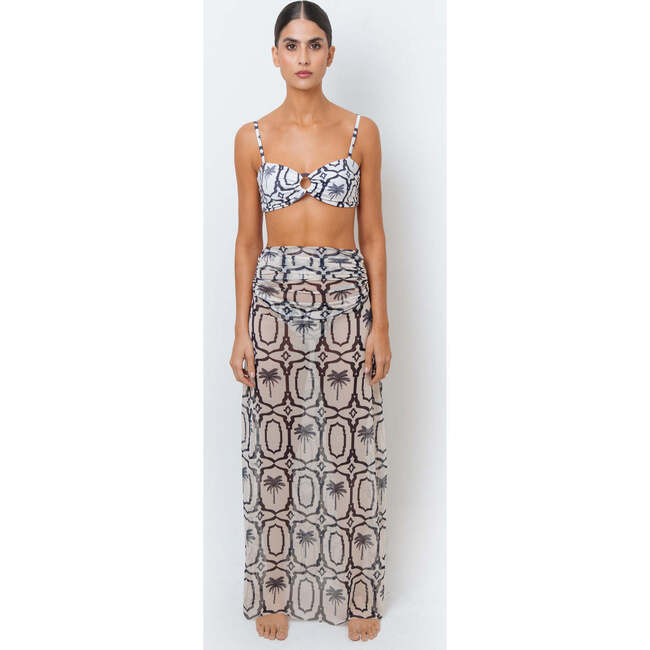Alma Navy Palms Skirt - Skirts - 2