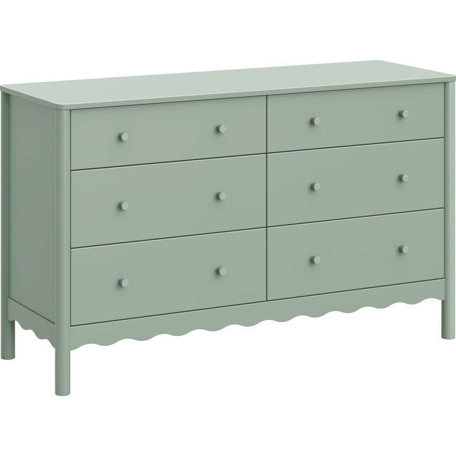Swell 6-Drawer Assembled Dresser in Light Sage - Dressers - 1