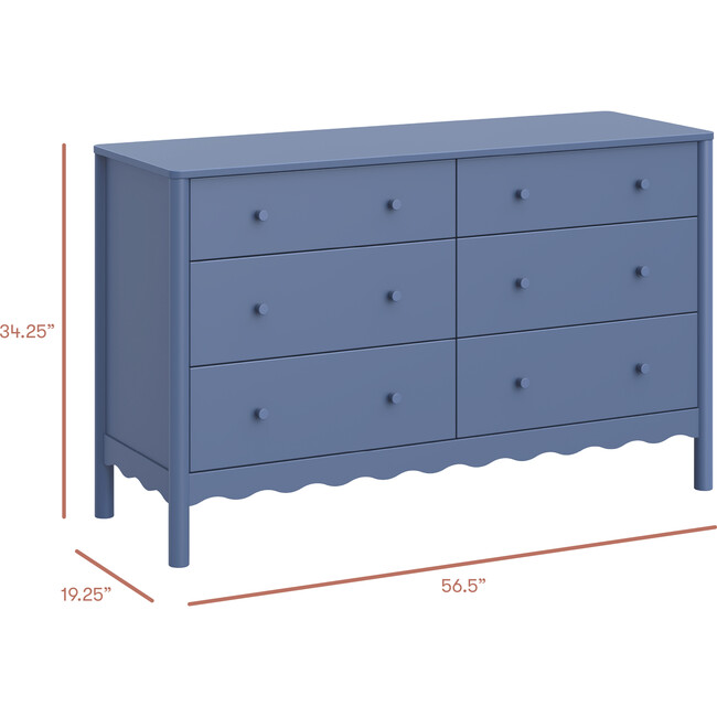 Swell 6-Drawer Assembled Dresser in Cove Blue - Dressers - 2