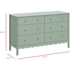 Swell 6-Drawer Assembled Dresser in Light Sage - Dressers - 2