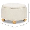 Tuffet Storage Ottoman in Performance Ivory Boucle with Honey Ball Feet - Ottomans - 2