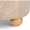 Tuffet Storage Ottoman in Chai Shearling with Honey Ball Feet - Ottomans - 2