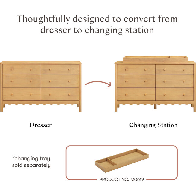 Swell 6-Drawer Assembled Dresser in Honey - Dressers - 7