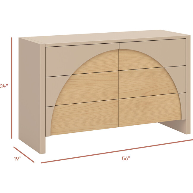 Moab 6-Drawer Assembled Dresser in Taupe / Ash - Dressers - 2