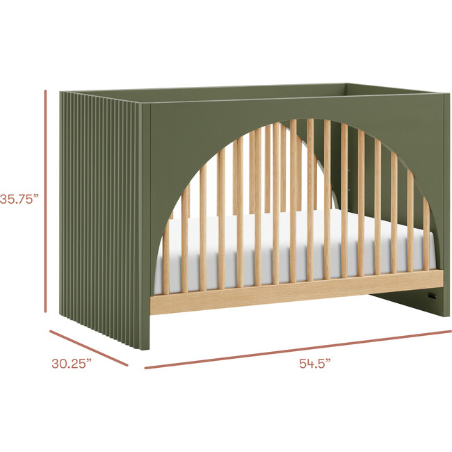 Moab 3-in-1 Convertible Crib in Olive / Ash - Cribs - 2