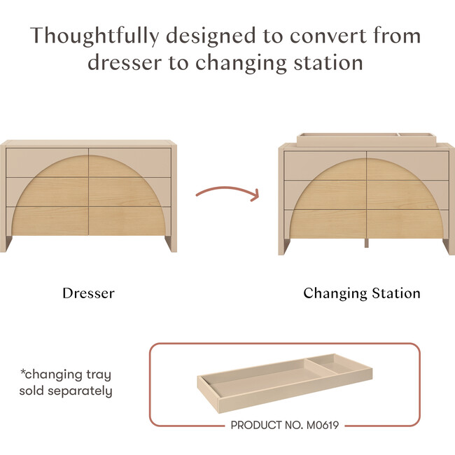 Moab 6-Drawer Assembled Dresser in Taupe / Ash - Dressers - 7