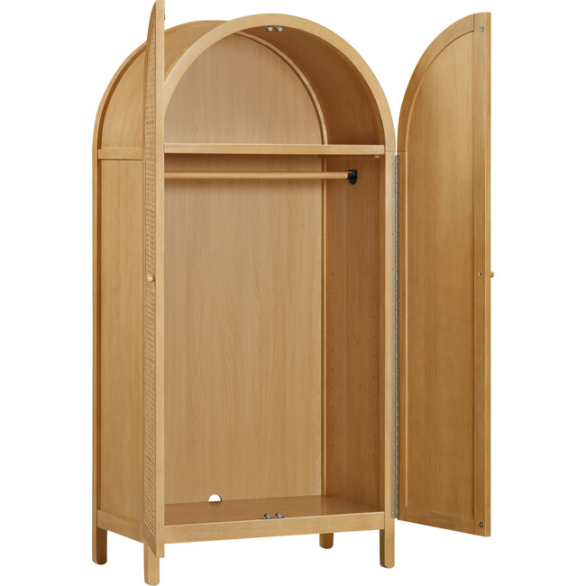 Bondi Cane Assembled Armoire in Honey - Storage - 4