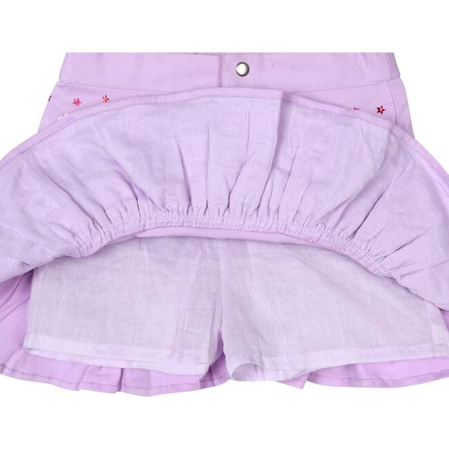 Pink Sequin Stars Denim Skort - Skirts - 2