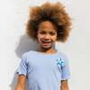 Blue Sequin Star Ribbed Top - T-Shirts - 2