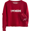 I Love Mom Sweatshirt, Red - Sweatshirts - 1 - thumbnail