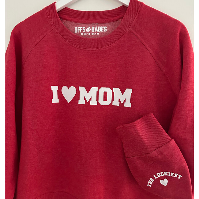 I Love Mom Sweatshirt, Red - Sweatshirts - 2
