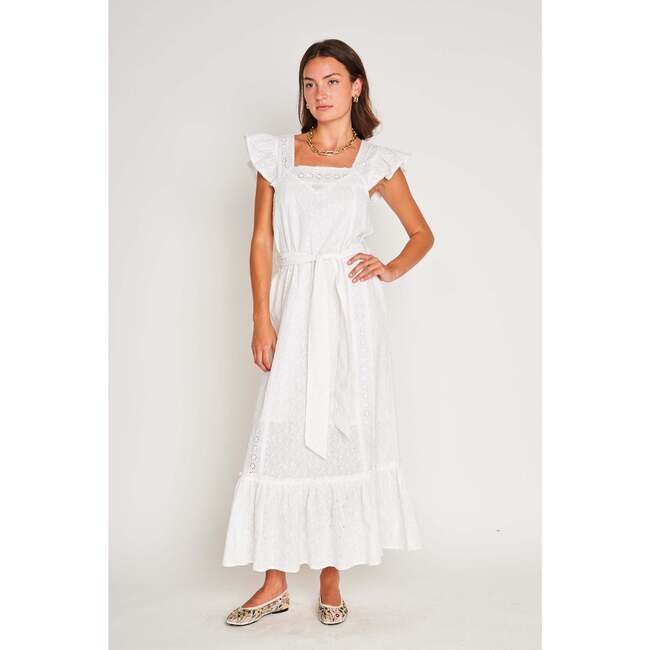 Stormi Dress, White Eyelet - Dresses - 4