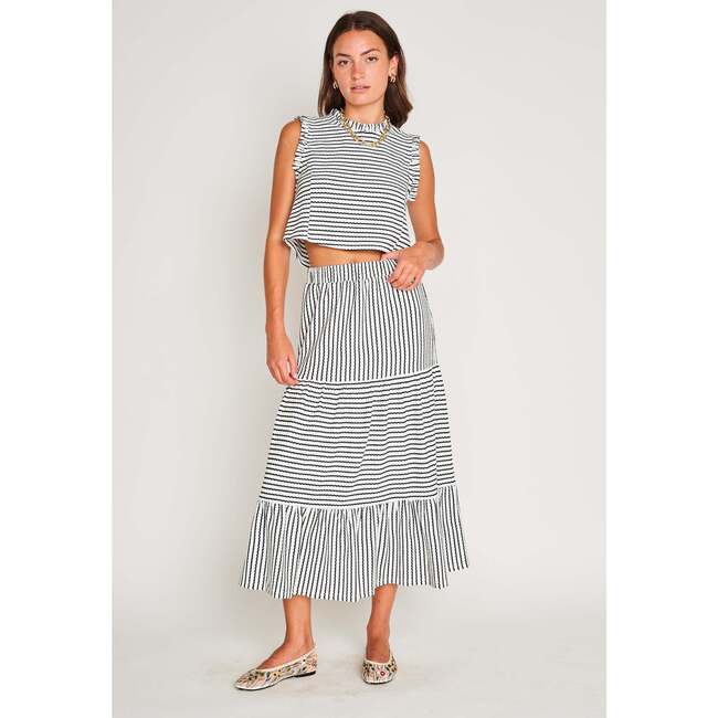 Maya Skirt, Blk & Wht Stripe - Skirts - 2