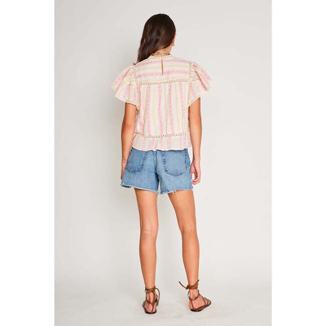 Lulu Top, Pink/Orange Str - Blouses - 2