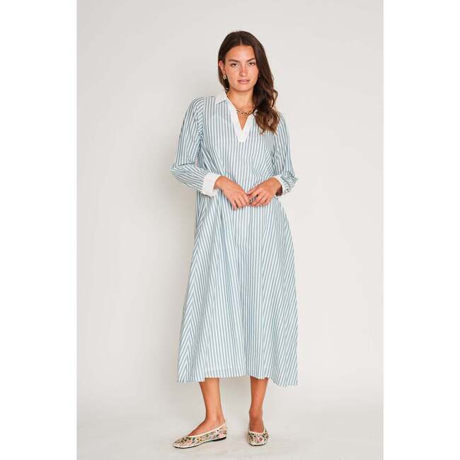 Jovie Dress, Fob Blue Stripe - Dresses - 3