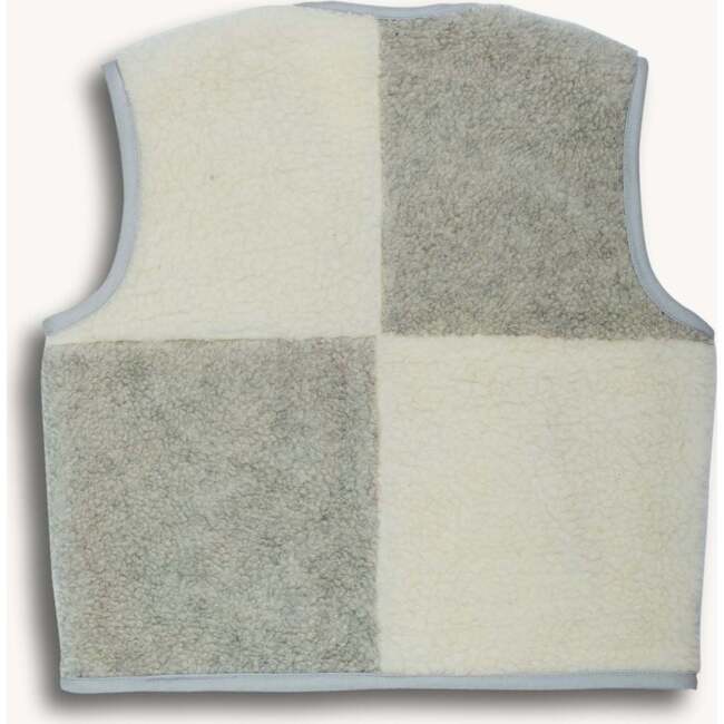 Adult Merino Wool Vest, Cream & Grey - Vests - 2