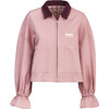 Women's Denim Jacket, Dawn Rose - Denim Jackets - 1 - thumbnail