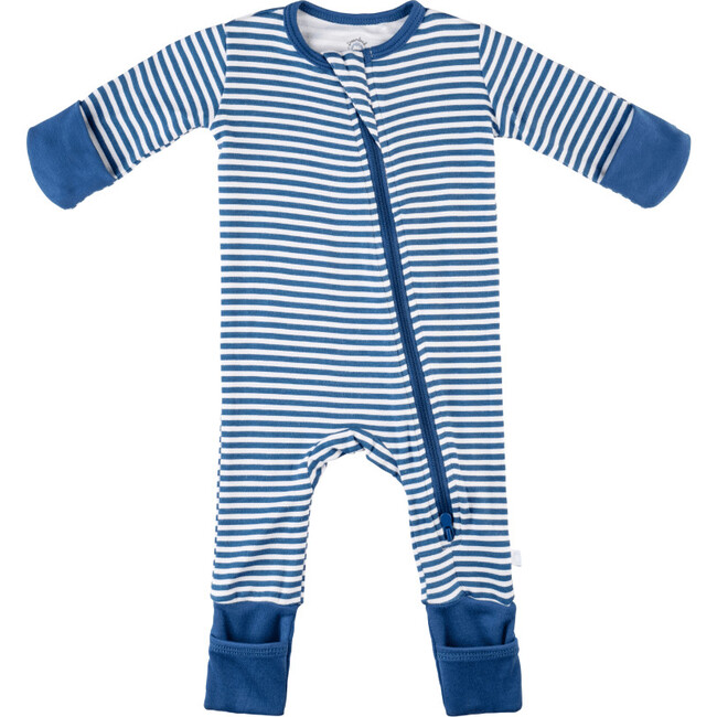 Baby Bamboo Pajamas W/ DreamCuffs®, Navy Stripe