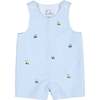 Stripe Birdseye Pique Shortall With Embroidered Trains - Rompers - 1 - thumbnail
