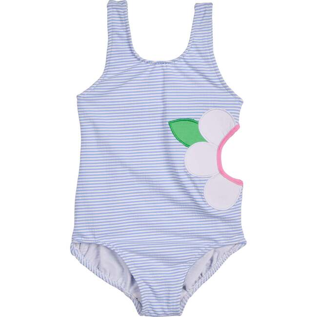 Swimsuit With Side Cutout And Flowers
