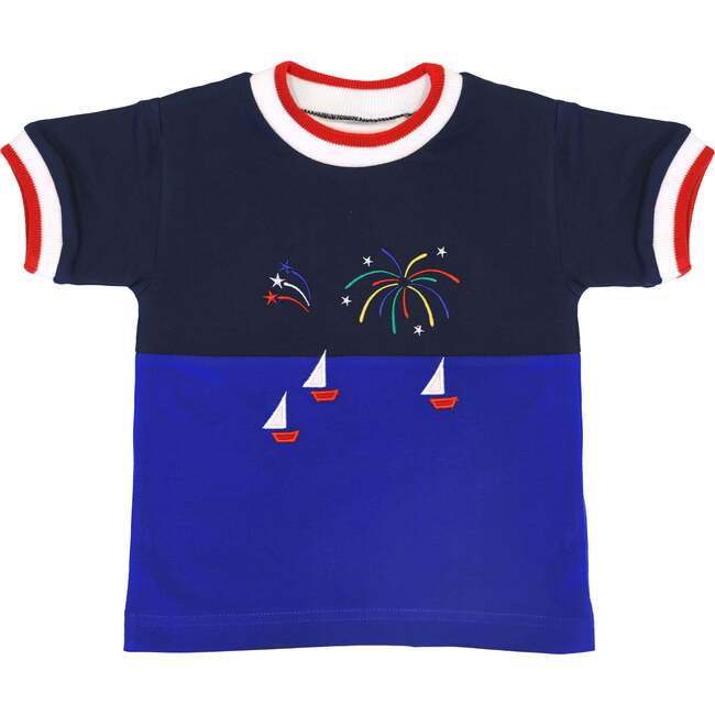 Tshirt With With Boats And Fireworks