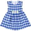 Plaid Seersucker Dress With Flowers - Dresses - 1 - thumbnail