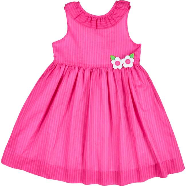 Shimmer Stripe Lawn Dress With Flowers
