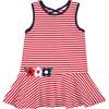 Stripe Knit Dress With Flowers - Dresses - 1 - thumbnail
