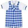 Plaid Seersucker Shortall With Front Pocket - Rompers - 2
