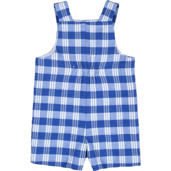Plaid Seersucker Shortall With Front Pocket - Rompers - 4