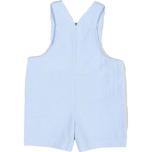 Check Seersucker Shortall With Soccer Goal - Rompers - 4