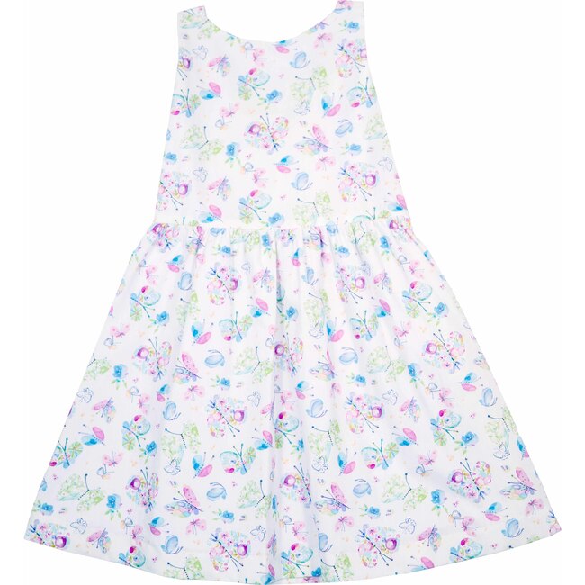 Butterfly Print Dress with Back Bow