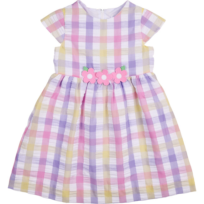 Pastel Plaid Dress With Flowers
