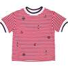 Stripe Knit Tshirt With Nautical Embroidery - T-Shirts - 1 - thumbnail