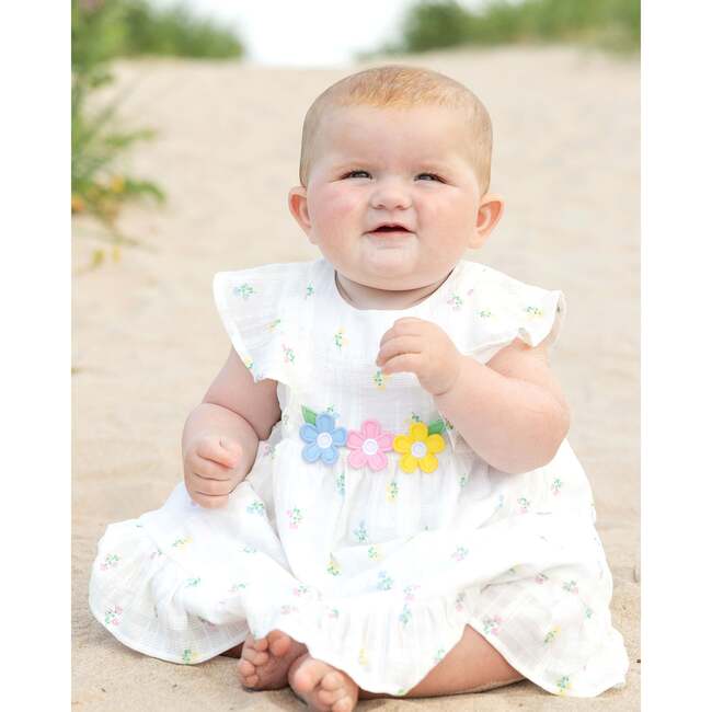 Textured Lawn Floral Printed Dress With Flowers and Bloomer - Dresses - 2