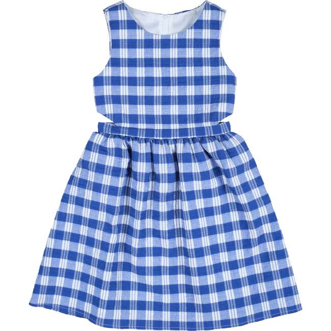 Plaid Seersucker Dress w/ Side Cut-Out