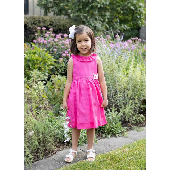 Shimmer Stripe Lawn Dress With Flowers - Dresses - 4